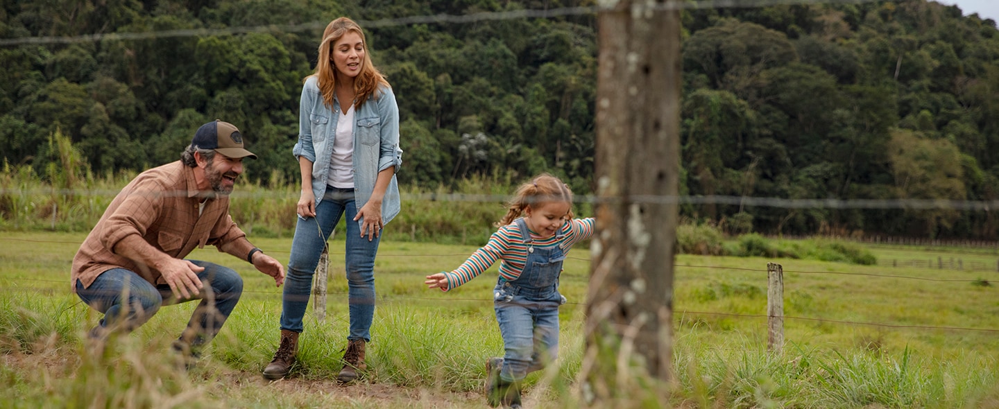 A healthy family in rural America