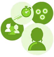 green illustration representing the idea of efficiency