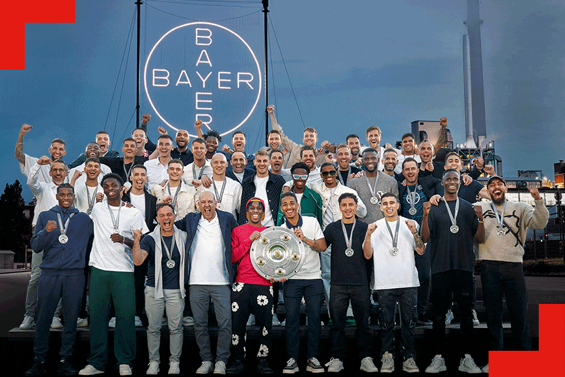 Animation Bayer 04 with trophy