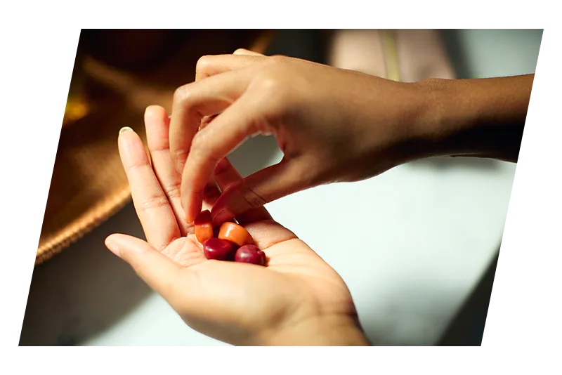 vitamins in hand