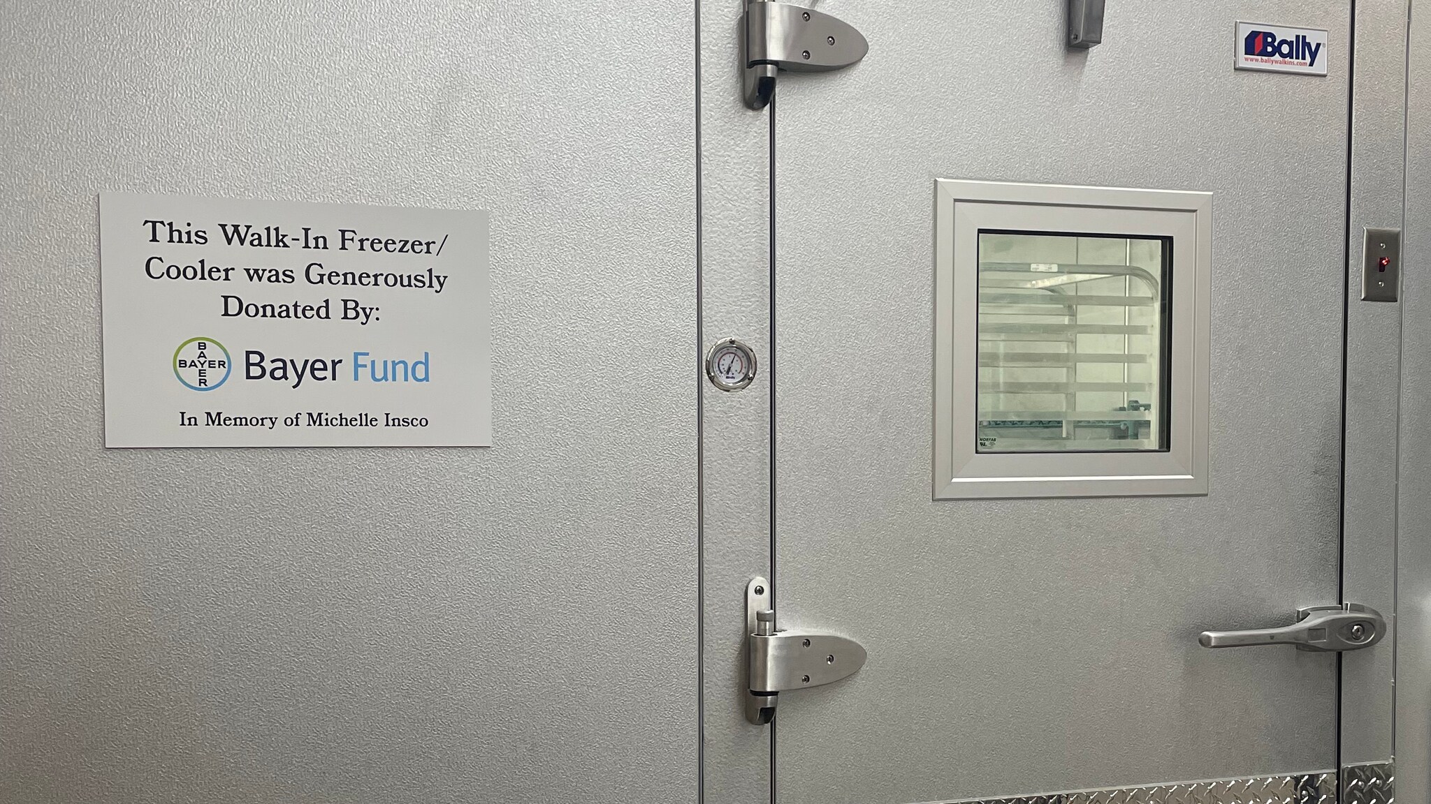 Freezer donated by the Bayer Fund