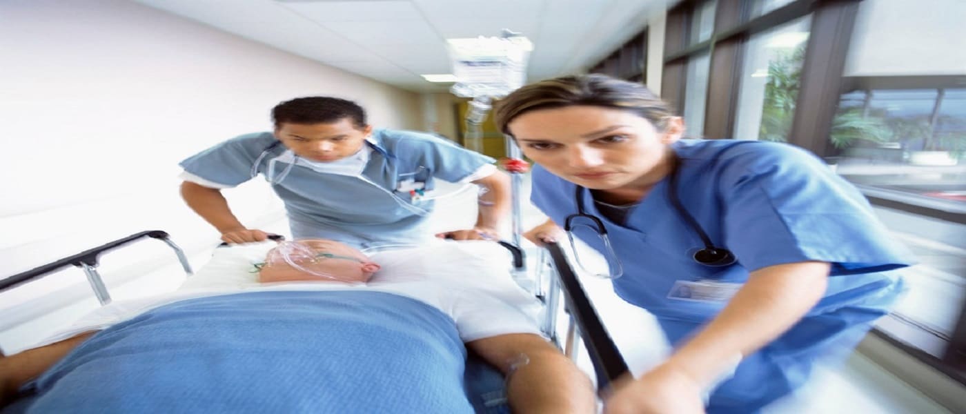 doctors rushing with patient