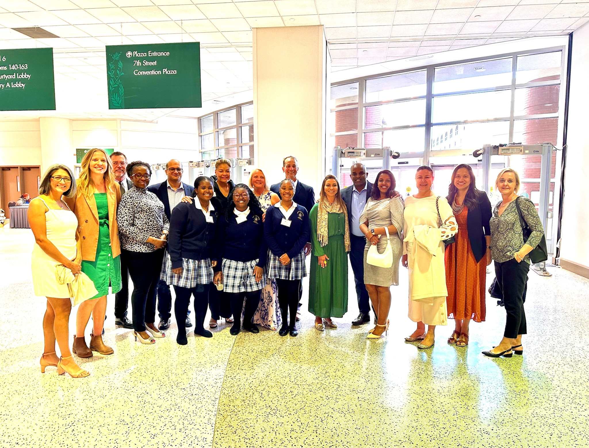 Marian Middle School Teachers and Students Pose for a Picture