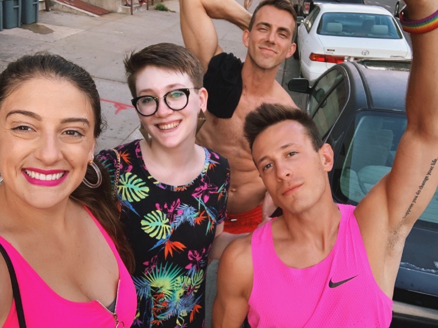 Friends posing for picture